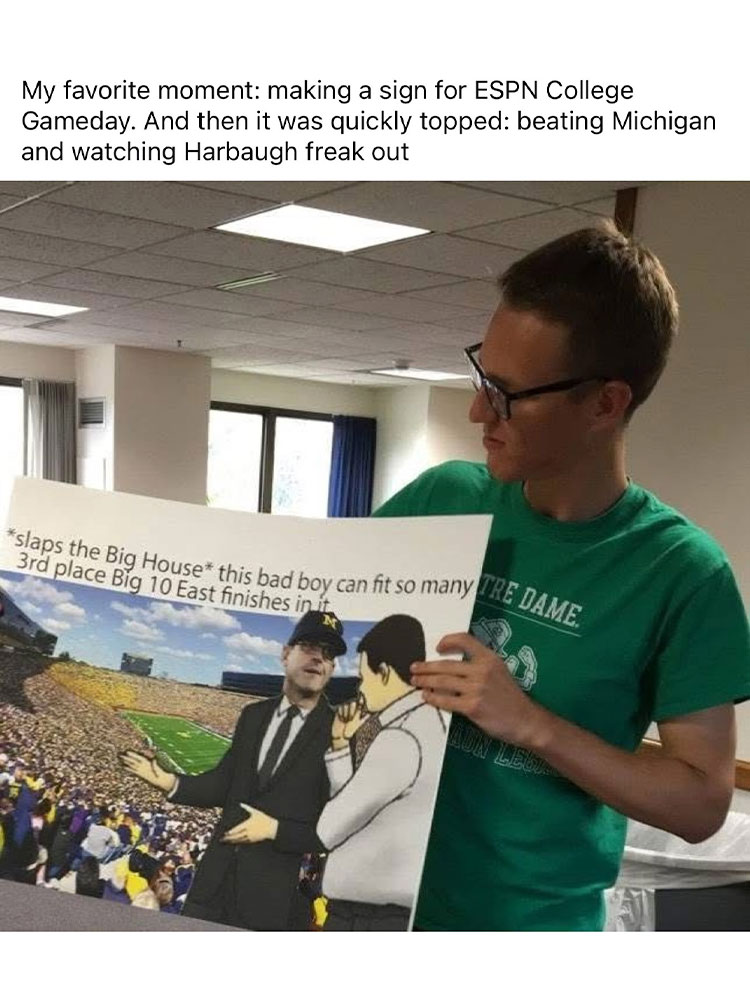 Simon 7 ND ESPN game day sign